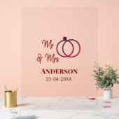 Meneer en mevrouw voegen familienaam datum jaar hu acryl bord (Huwelijk)