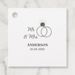 Meneer en mevrouw voegen familienaam datum jaar hu bedankjes labels