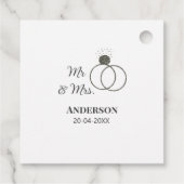 Meneer en mevrouw voegen familienaam datum jaar hu bedankjes labels (Achterkant)