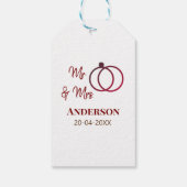 Meneer en mevrouw voegen familienaam datum jaar hu cadeaulabel (Achterkant)