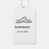 Meneer en mevrouw voegen familienaam datum jaar hu cadeaulabel (Achterkant)