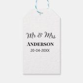 Meneer en mevrouw voegen familienaam datum jaar hu cadeaulabel (Achterkant)