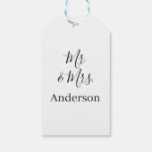 Meneer en mevrouw voegen familienaam datum jaar hu cadeaulabel (Achterkant)