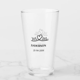 Meneer en mevrouw voegen familienaam datum jaar hu glas