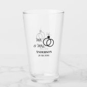 Meneer en mevrouw voegen familienaam datum jaar hu glas (Voorkant)