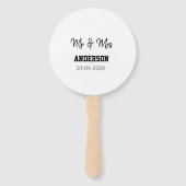 Meneer en mevrouw voegen familienaam datum jaar hu handwaaier (Achterkant)