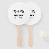 Meneer en mevrouw voegen familienaam datum jaar hu handwaaier (Voorkant en achterkant)