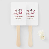 Meneer en mevrouw voegen familienaam datum jaar hu handwaaier (Voorkant en achterkant)