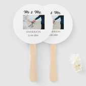 Meneer en mevrouw voegen familienaam datum jaar hu handwaaier (Voorkant en achterkant)