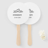 Meneer en mevrouw voegen familienaam datum jaar hu handwaaier (Voorkant en achterkant)