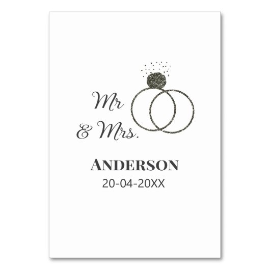 Meneer en mevrouw voegen familienaam datum jaar hu kaart (Voorkant)