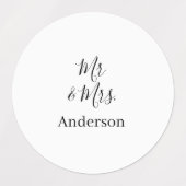 Meneer en mevrouw voegen familienaam datum jaar hu labels (Design 2)