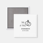 Meneer en mevrouw voegen familienaam datum jaar hu magneet (Voorkant / Achterkant)