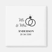 Meneer en mevrouw voegen familienaam datum jaar hu magneet (Voorkant)