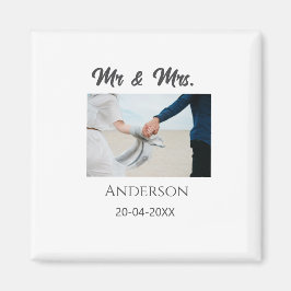 Meneer en mevrouw voegen familienaam datum jaar hu magneet