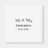 Meneer en mevrouw voegen familienaam datum jaar hu magneet (Voorkant)