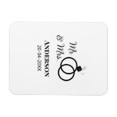 Meneer en mevrouw voegen familienaam datum jaar hu magneet (Horizontaal)