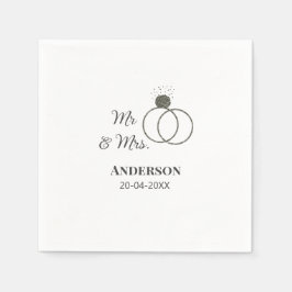 Meneer en mevrouw voegen familienaam datum jaar hu servet