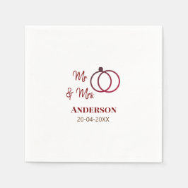 Meneer en mevrouw voegen familienaam datum jaar hu servet