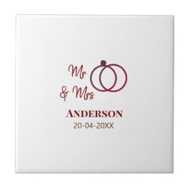 Meneer en mevrouw voegen familienaam datum jaar hu tegeltje