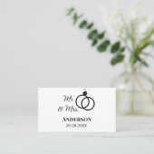 Meneer en mevrouw voegen familienaam datum jaar hu visitekaartje (Staand voorkant)