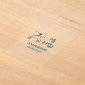 Meneer en mevrouw voegen naam datum bruiloft gunst acryl uitnodigingen (Laagn)