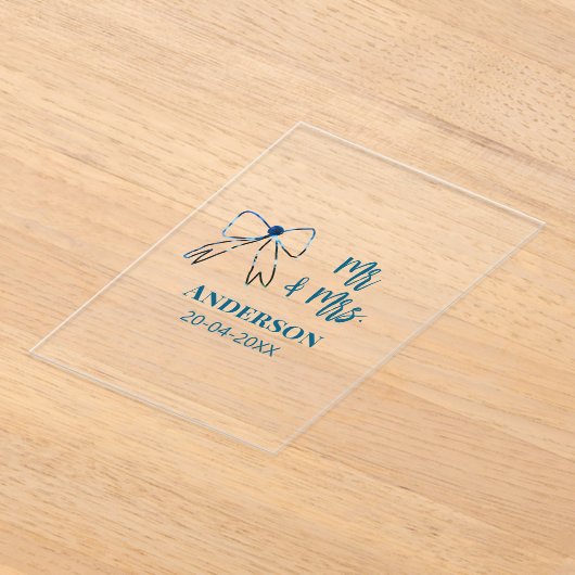 Meneer en mevrouw voegen naam datum bruiloft gunst acryl uitnodigingen (Laagn)