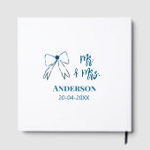 Meneer en mevrouw voegen naam datum bruiloft gunst gastenboek (Achterkant)