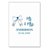 Meneer en mevrouw voegen naam datum bruiloft gunst kaart (Achterkant)