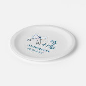 Meneer en mevrouw voegen naam datum bruiloft gunst papieren bordje (Gekanteld)