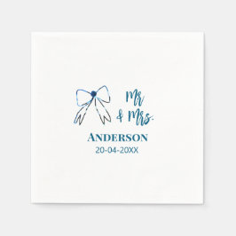 Meneer en mevrouw voegen naam datum bruiloft gunst servet