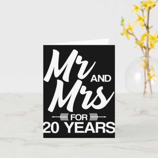 Meneer en mevrouw voor 20 jaar 20e bruiloft Jubile Kaart (Gele Bloem)