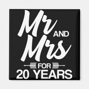 Meneer en mevrouw voor 20 jaar 20e bruiloft Jubile Magneet