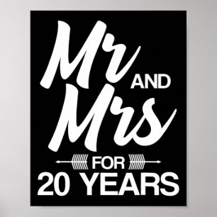 Meneer en mevrouw voor 20 jaar 20e bruiloft Jubile Poster