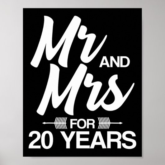 Meneer en mevrouw voor 20 jaar 20e bruiloft Jubile Poster (Voorkant)