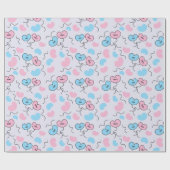 Meneer en mevrouw Wedding Balloons Vrijgezellenfee Cadeaupapier (Vlak)