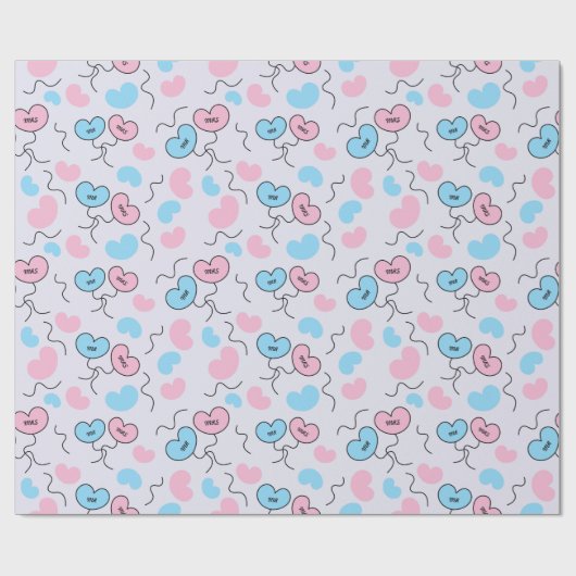 Meneer en mevrouw Wedding Balloons Vrijgezellenfee Cadeaupapier (Vlak)