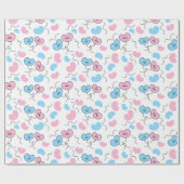 Meneer en mevrouw Wedding Balloons White Seamless Cadeaupapier (Vlak)