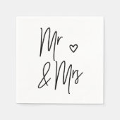 Meneer en mevrouw Wedding Cocktail Napkins Wedding Servet (Voorkant)
