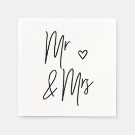 Meneer en mevrouw Wedding Cocktail Napkins Wedding Servet