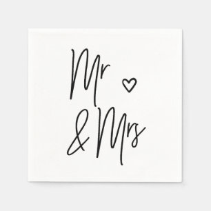 Meneer en mevrouw Wedding Cocktail Napkins Wedding Servet