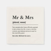 Meneer en mevrouw Wedding Custom Definition Modern Servet (Voorkant)