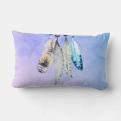 Meneer en mevrouw Wedding Date waterverf veren Kussen (Achterkant)