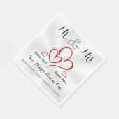 Meneer en mevrouw Wedding Napkins, gepersonaliseer Servet (Hoek)