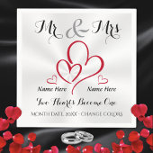 Meneer en mevrouw Wedding Napkins, gepersonaliseer Servet
