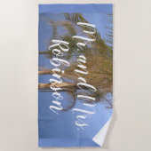 Meneer en mevrouw Wedding Palm Trees Strandlaken (Voorkant)