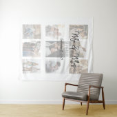 Meneer en mevrouw Wedding Photo Collage Tapestry Wandkleed (In Situ (horizontaal))