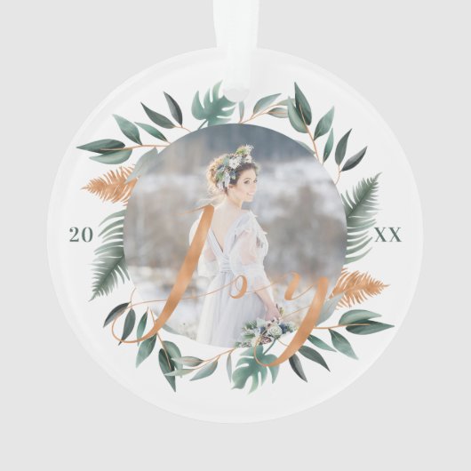 Meneer en mevrouw | Winter Sage Greenery & Copper  Ornament (achterkant)
