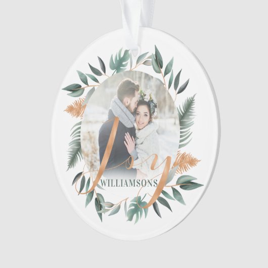 Meneer en mevrouw | Winter Sage Greenery & Copper  Ornament (voorkant)