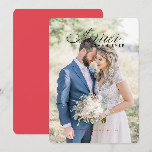 Meneer en mevrouw zijn net getrouwd met Eerste Ker Kaart (Voorkant / Achterkant)